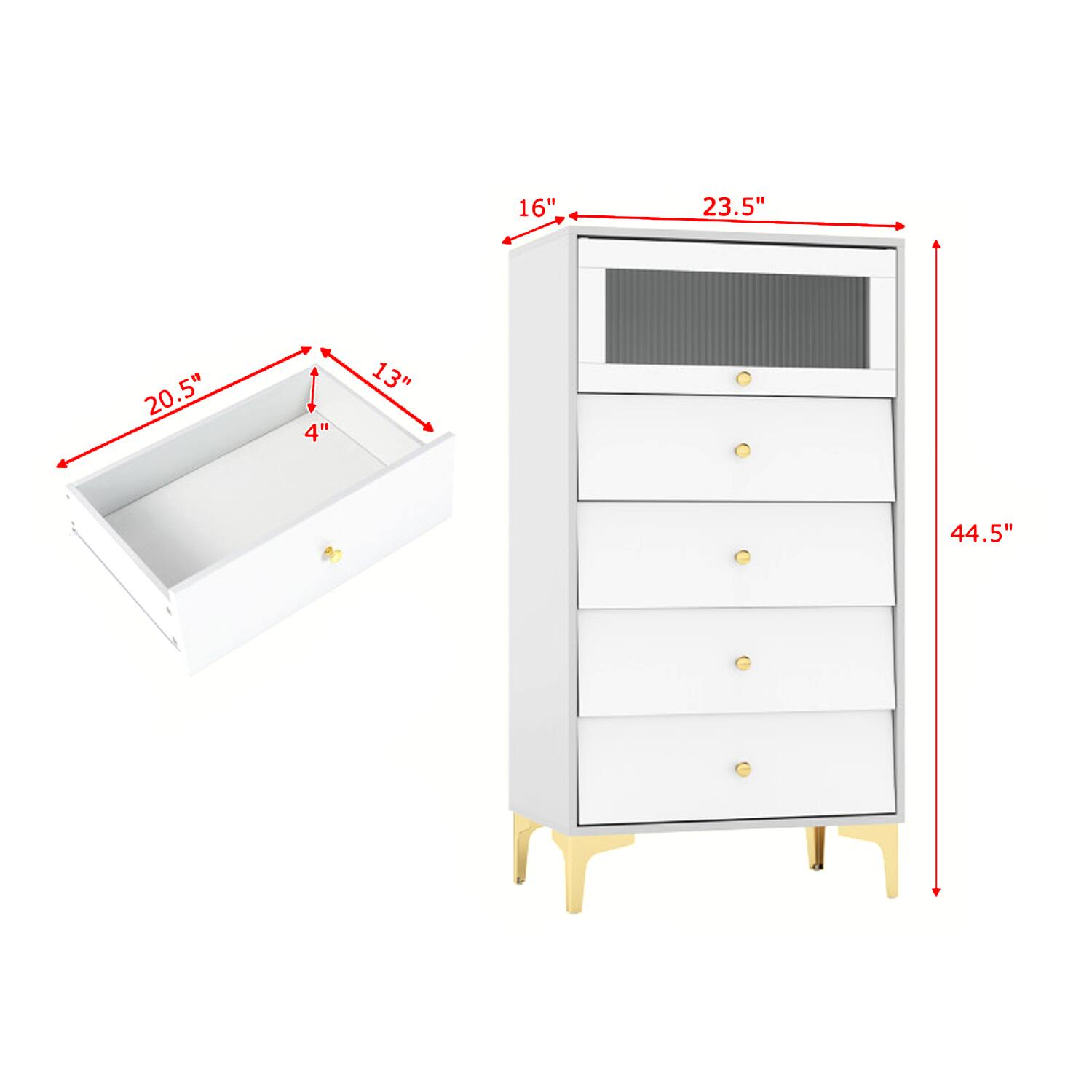 16" 23.5" 20.5" 13" 44.5"