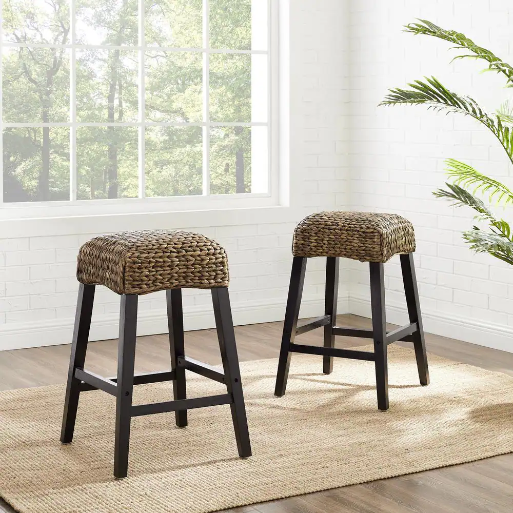 Alt View 5. Crosley Furniture - Edgewater 2-Piece Backless Counter Height Bar Stool Set - 2 Stools - Seagrass.