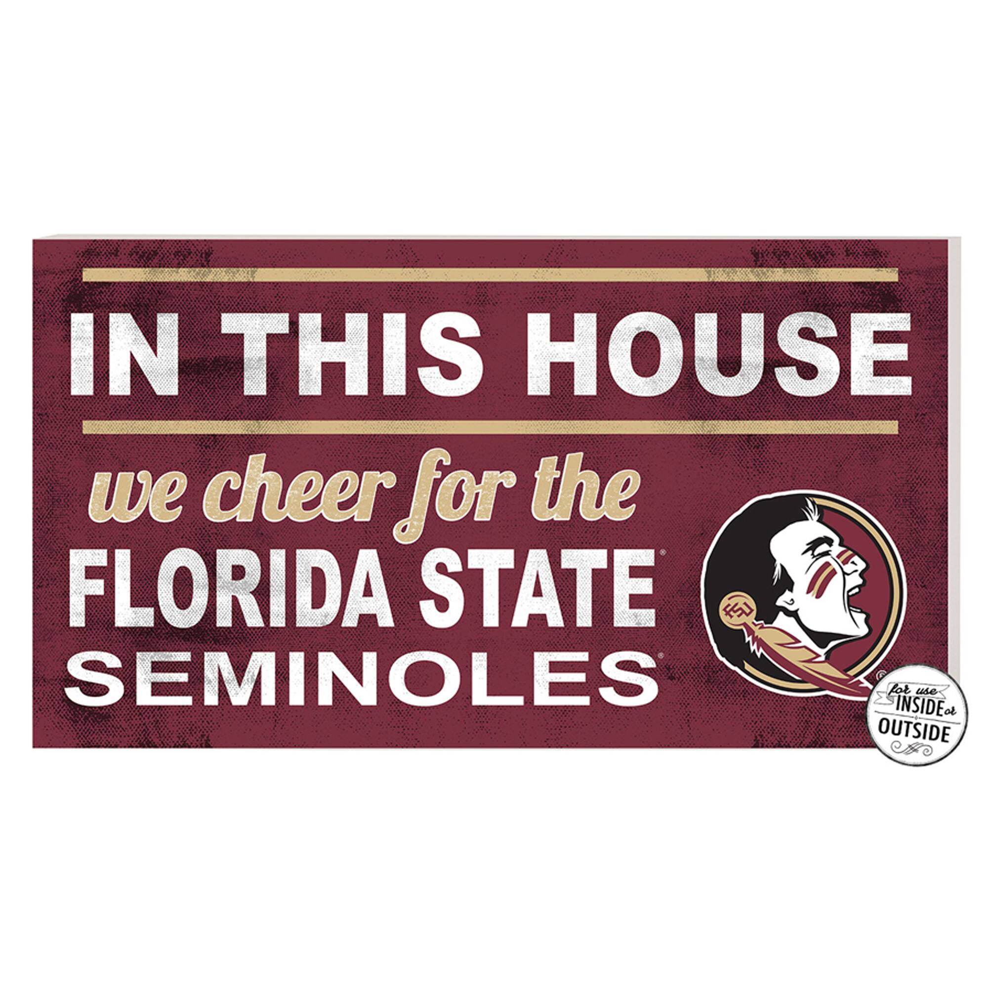 Florida State Seminoles 11'' x 20'' Indoor/Outdoor In This House Sign