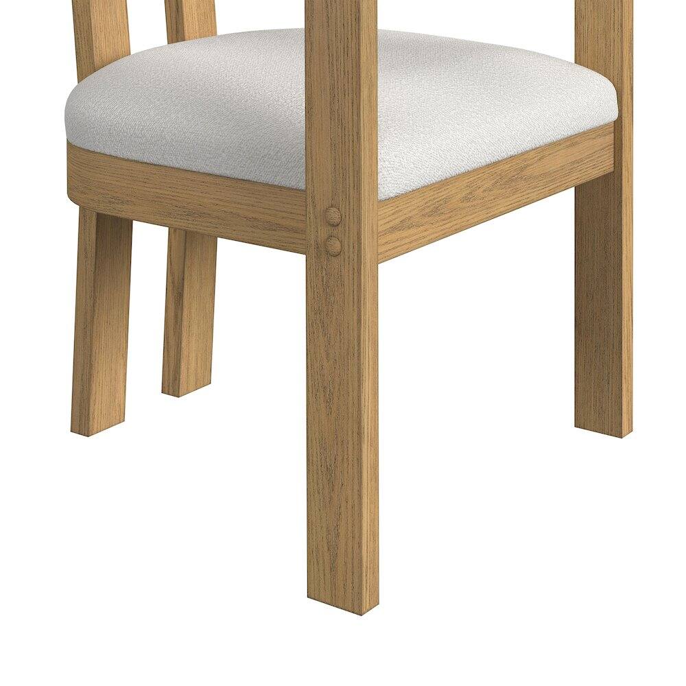 Angle. Picket House Furnishings - Canal Arm Chair with Snow White Fabric in Natural - Tural.