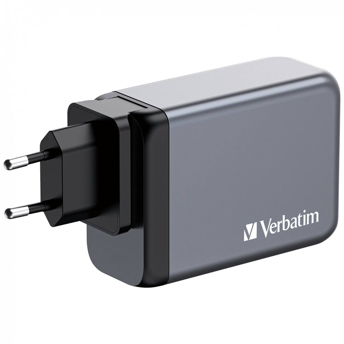 Alt View 3. Verbatim - Verbatim 240W 4-Port GaN Wall Charger - Black/Gray.