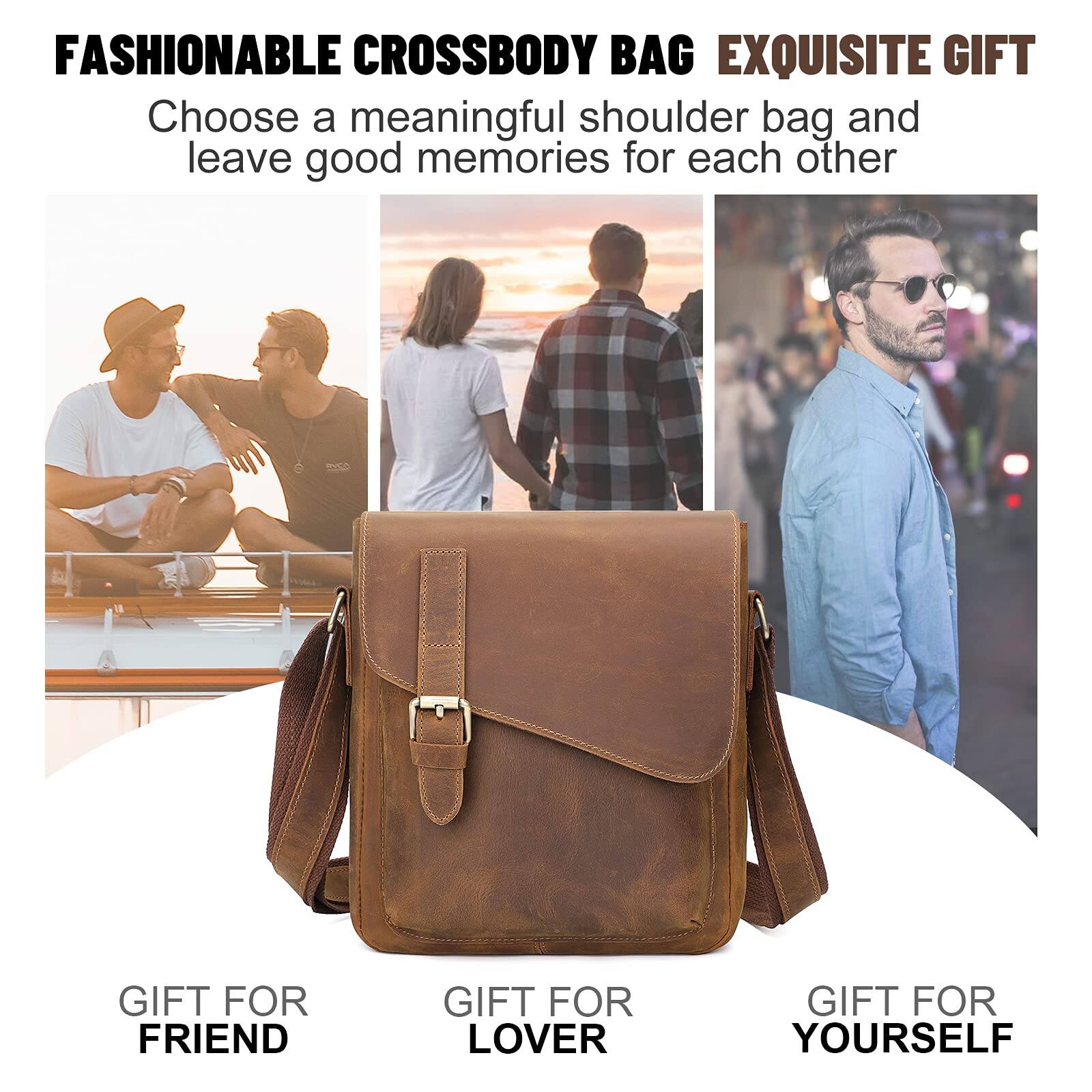 FASHIONABLE CROSSBODY BAG  
EXQUISITE GIFT  

Choose a meaningful shoulder bag and leave good memories for each other  

GIFT FOR FRIEND  
GIFT FOR LOVER  
GIFT FOR YOURSELF