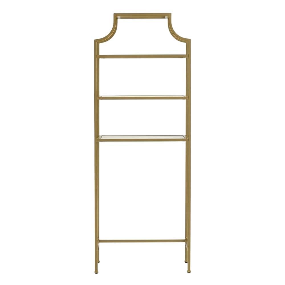Back. FurniFact - Soft Gold Space Saver Bathroom Vanity with Anti-Tip Hardware - Soft Gold.