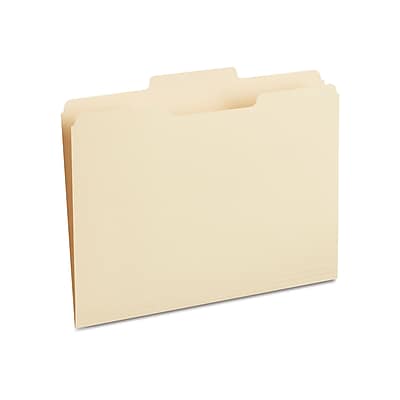 Staples - 30% Recycled File Folders, 1/3-Cut Tab, Center Position, Letter Size, 100/Box (ST116780/116780) - Manila