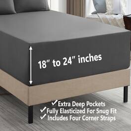 Sweet Home Collection - 18"-24" Extra Deep Pocket, 4-Piece Bed Sheets Set, California King - Gray