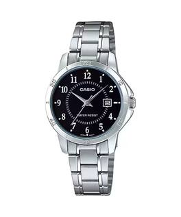Casio - Women’s Bracelet Watch with Black Dial - LTP-V004D-1B - Silver