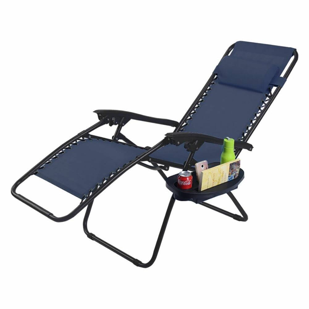 Alt View 4. Pefilos - Outdoor Folding Zero Gravity Reclining Lounge Chair-Blue, Oversized Padded Zero Gravity Chair, Foldable Patio Recliner - Blue.