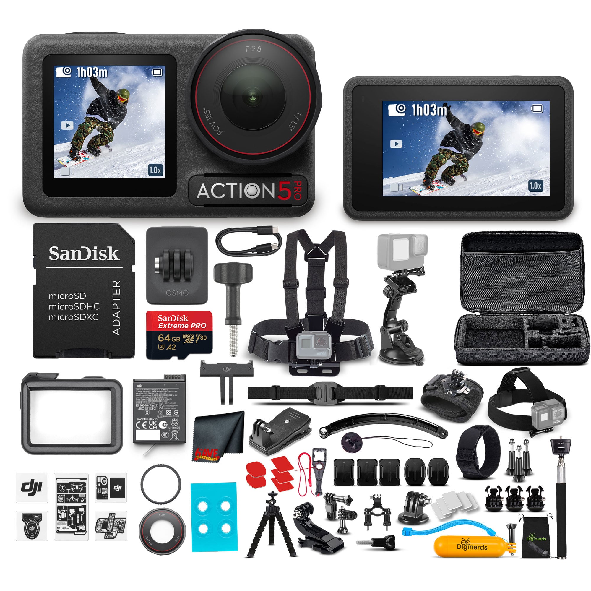 DJI - Osmo Action 5 Pro Standard Combo - WaterProof Action Camera With 50-In-1 Action Kit price history on PriceWatchPro