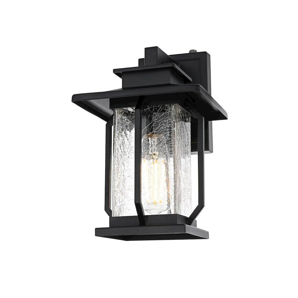 Left. Elegant Lighting - Salem 7 inch Outdoor Pendant in Black - Black.