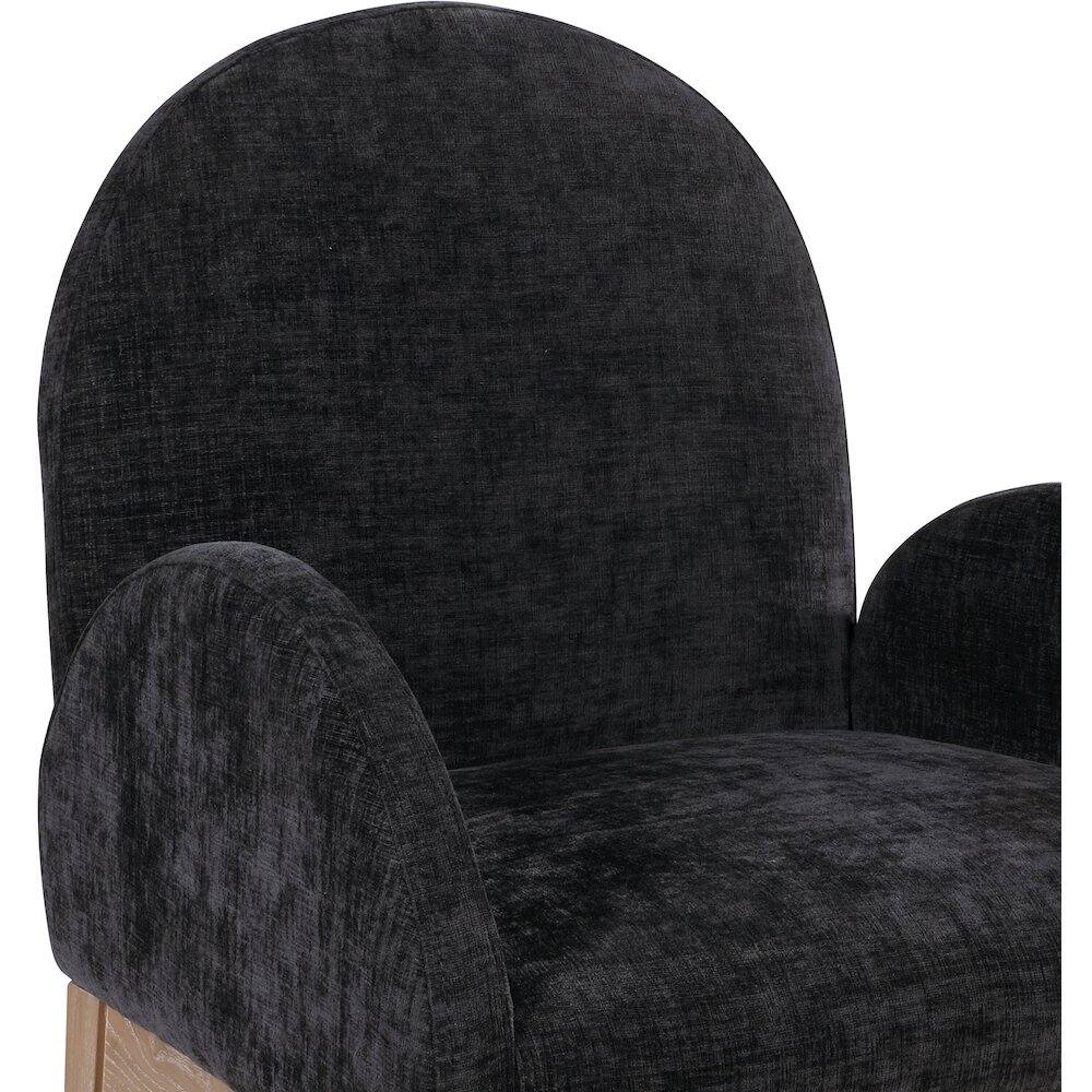 Alt View 3. Meridian Furniture - Waldorf Black Chenille Fabric Dining Chair - Black.