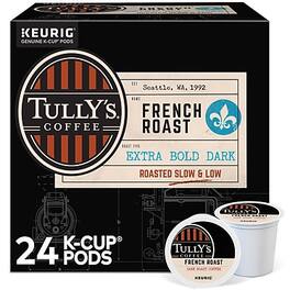 Tully's - French Roast Coffee Keurig K-Cup Pods, Dark Roast, 24/Box