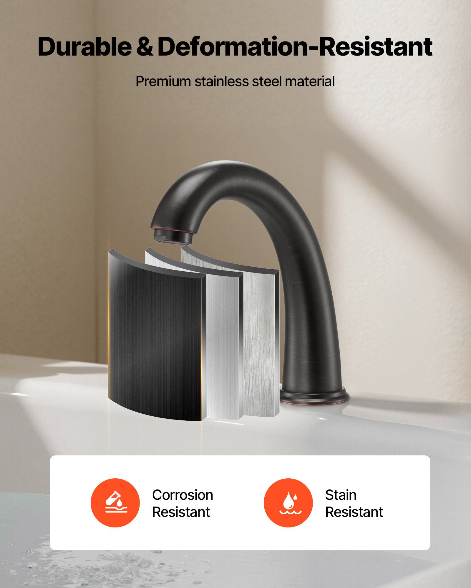 Durable & Deformation-Resistant  
Premium stainless steel material  

Corrosion Resistant  
Stain Resistant