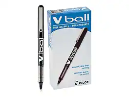 Pilot - VBall Rollerball Pens, Extra Fine Point, Dozen - Black Ink