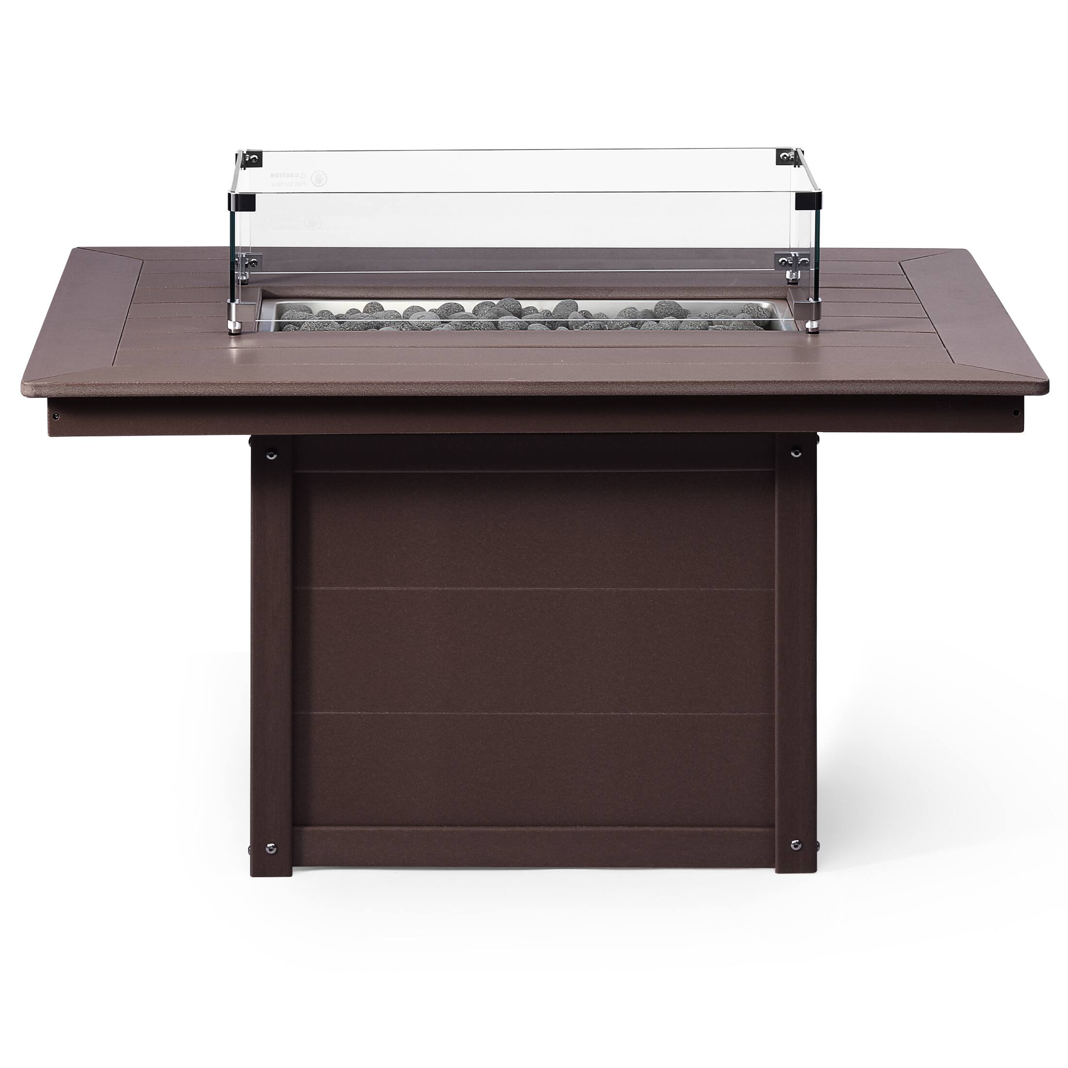 Back. WestinTrends - WestinTrends Helios 46" Modern Outdoor 55,000 BTU Patio Gas Propane Rectangle Deck Fire Pit Table - Dark Brown.