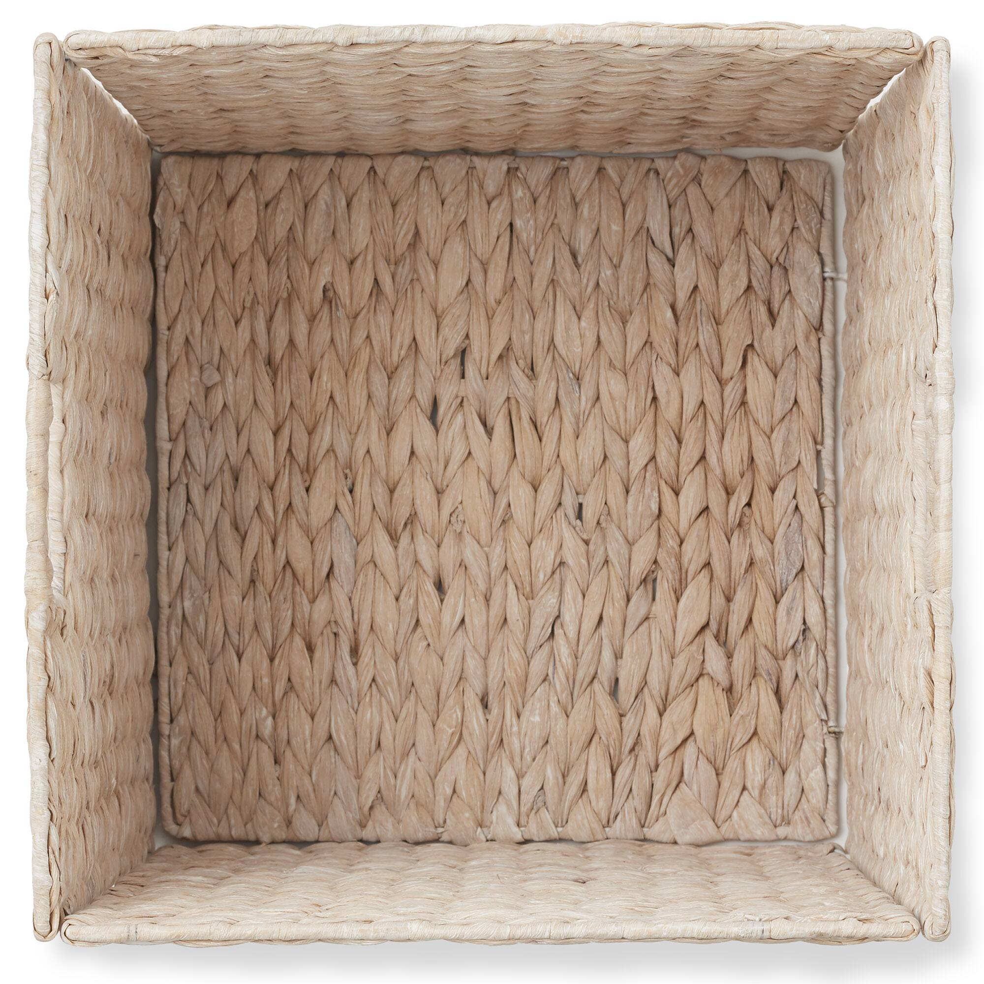 Alt View 5. Casafield - 13 x 13-in Water Hyacinth Storage Baskets  - 2 Pack - Whitewash.