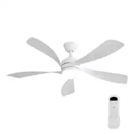 GOODSILO - 52 Inch Modern LED Ceiling Fan with Dimmable Light, Remote Control, and Reversible DC Motor for Indoor Rooms - White