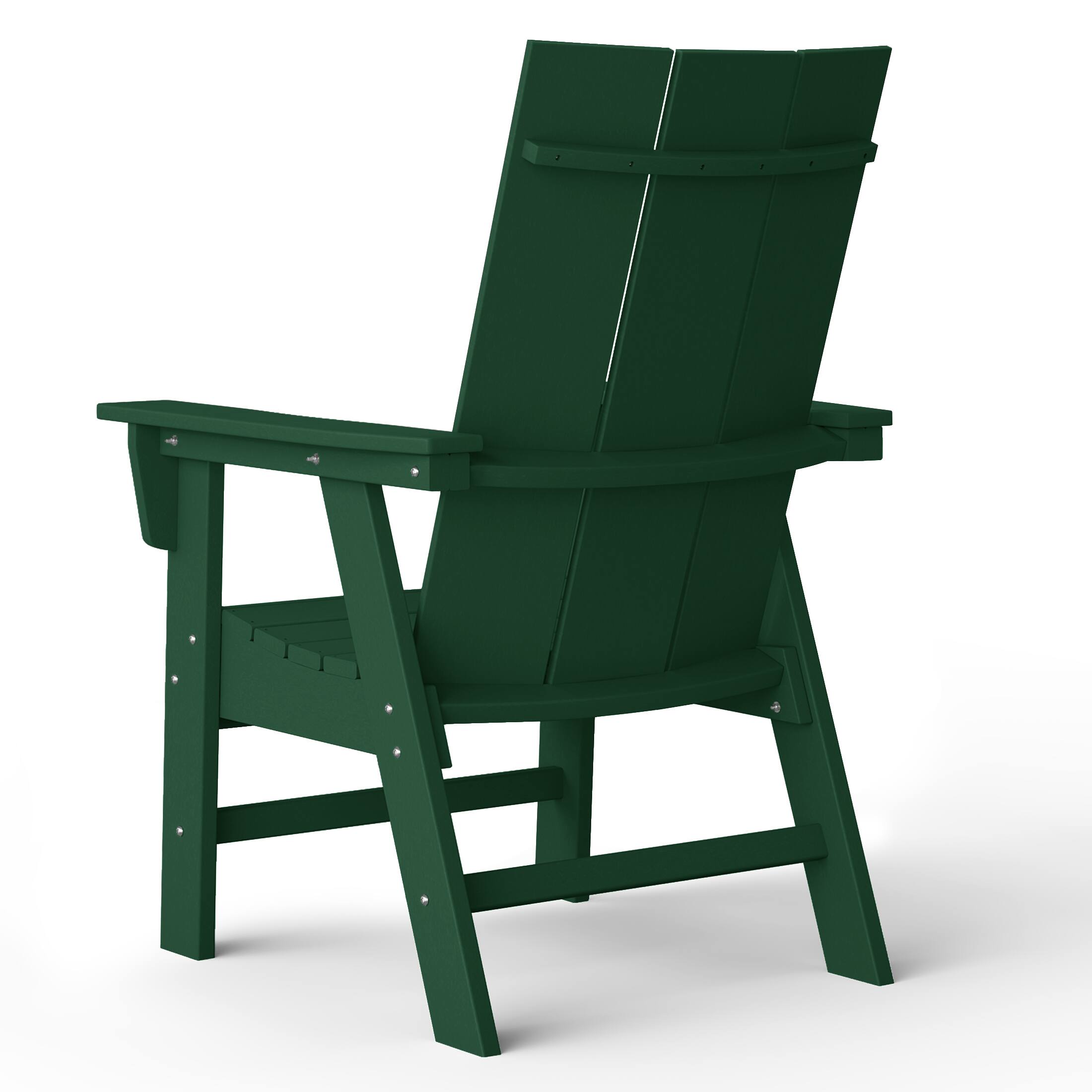 Back. WestinTrends - WestinTrends Ashore Outdoor Patio HDPE Plastic Modern Adirondack Dining Chair - Dark Green.