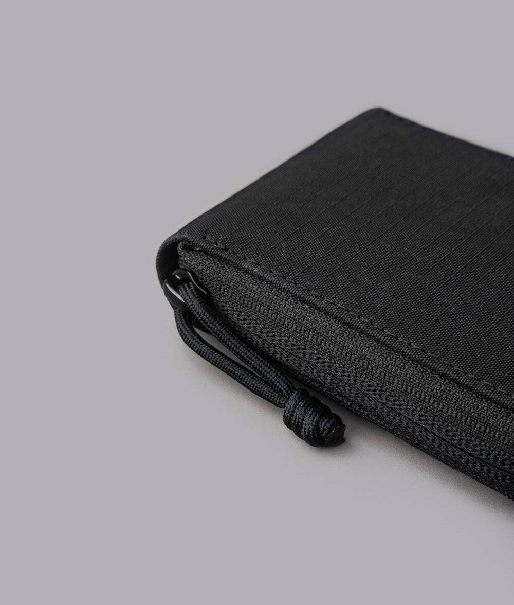 Alt View 2. ALPAKA - Zip ID Wallet with ID Window, RFID Protection, Holds 10+ Cards, Zip-Around Closure, Gift-Ready Box - Black Axogrid 210D.