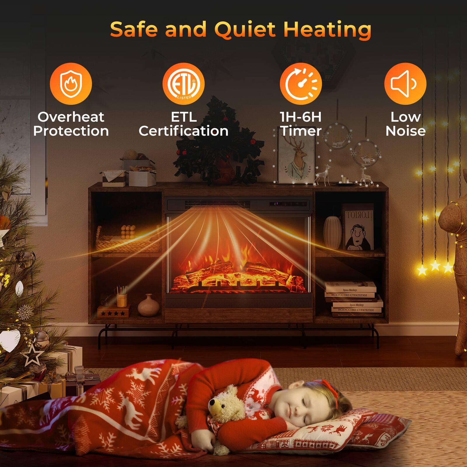 Safe and Quiet Heating
ETL Certification
Overheat Protection
1H-6H Timer
Low Noise