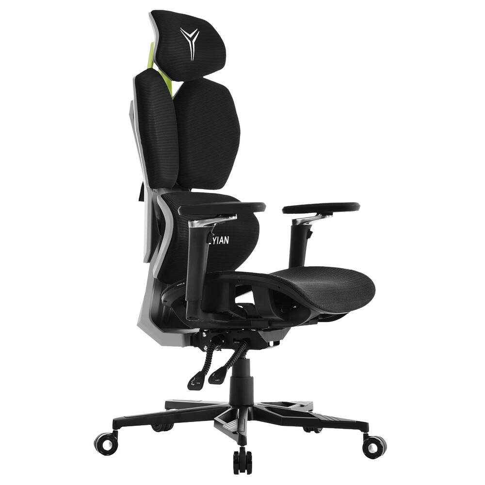 Angle. YEYIAN - YEYIAN Ergonomic Gaming Chair. Lumbar Support, Adjustable Seat Height, Adjustable Armrests. YAR-GAOME-M1 - Black & Gray.