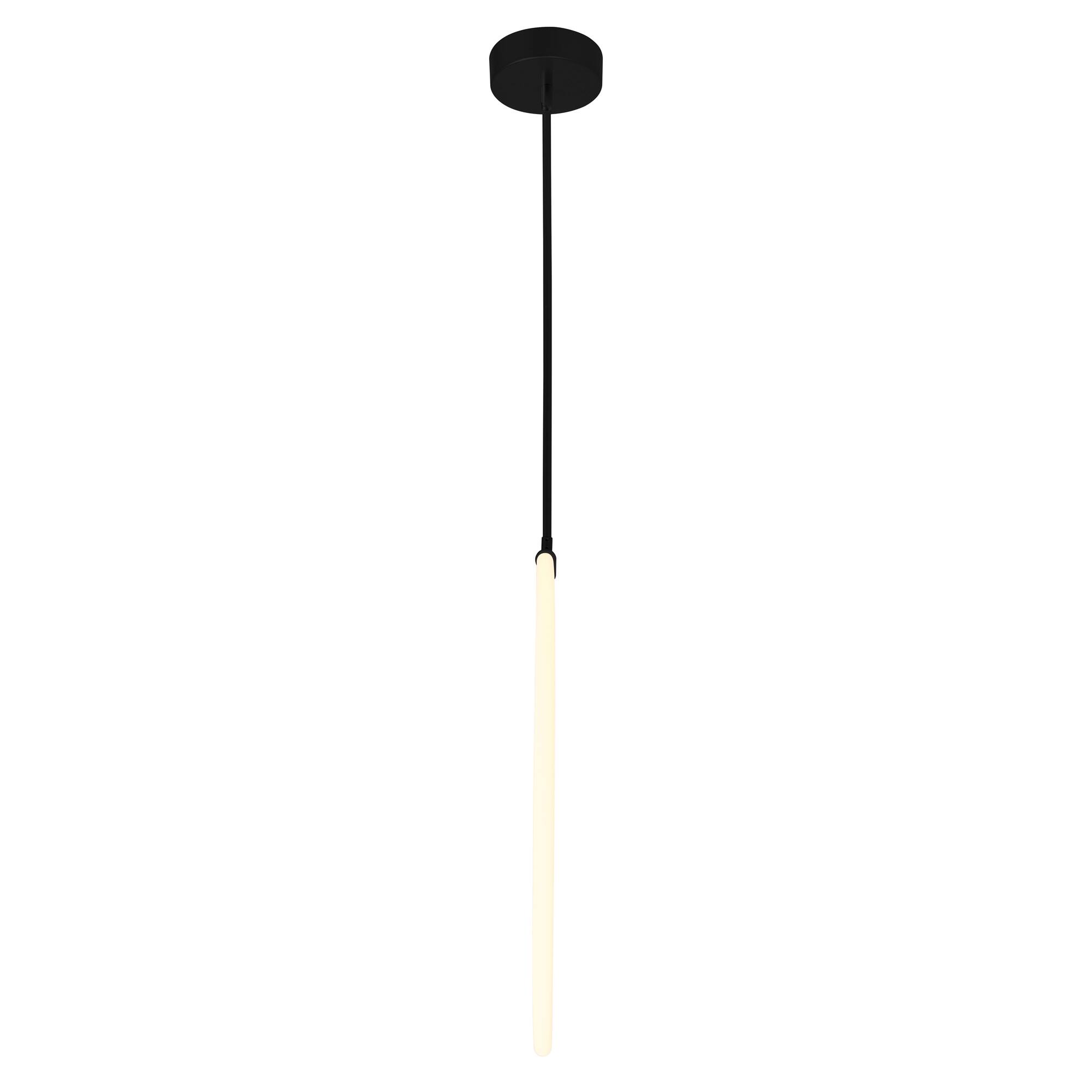 Left. CWI Lighting - Hoops 1 Light LED Chandelier With Black Finish - Black.
