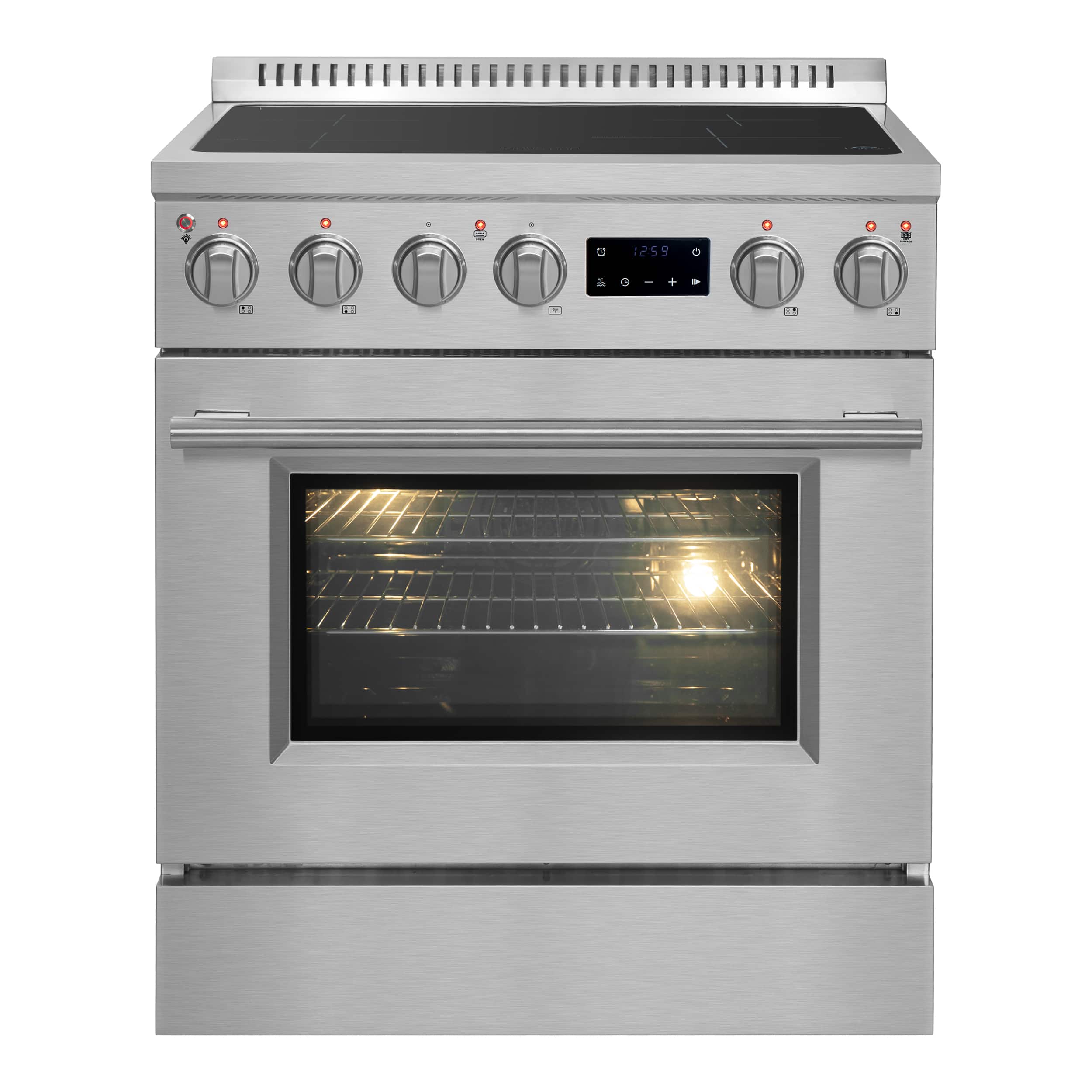 Forno Appliances - Torino 4.32 Cu. Ft. Freestanding Induction True Convection Range - Silver - Front_Zoom