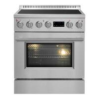 Forno Appliances - Torino 4.32 Cu. Ft. Freestanding Induction True Convection Range - Silver - Front_Zoom