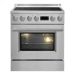 Forno Appliances - Torino 4.32 Cu. Ft. Freestanding Induction True Convection Range - Silver