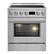 Front. Forno Appliances - 30 in. Wide 0 Elements Torino 4.32 Cu. Ft. Freestanding Induction True Convection Range - Silver.