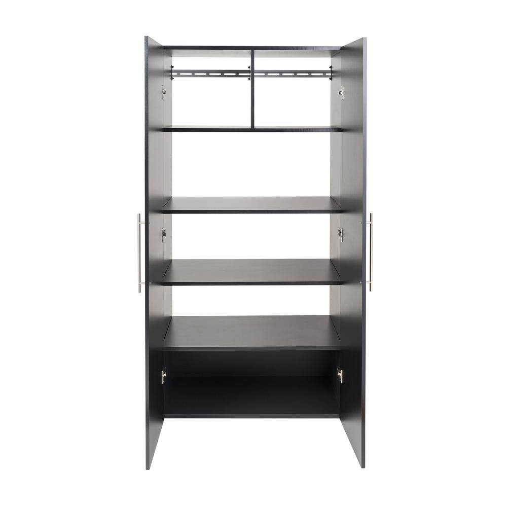 Left. Prepac - HangUps 36" Large Storage Cabinet, Black - Black.