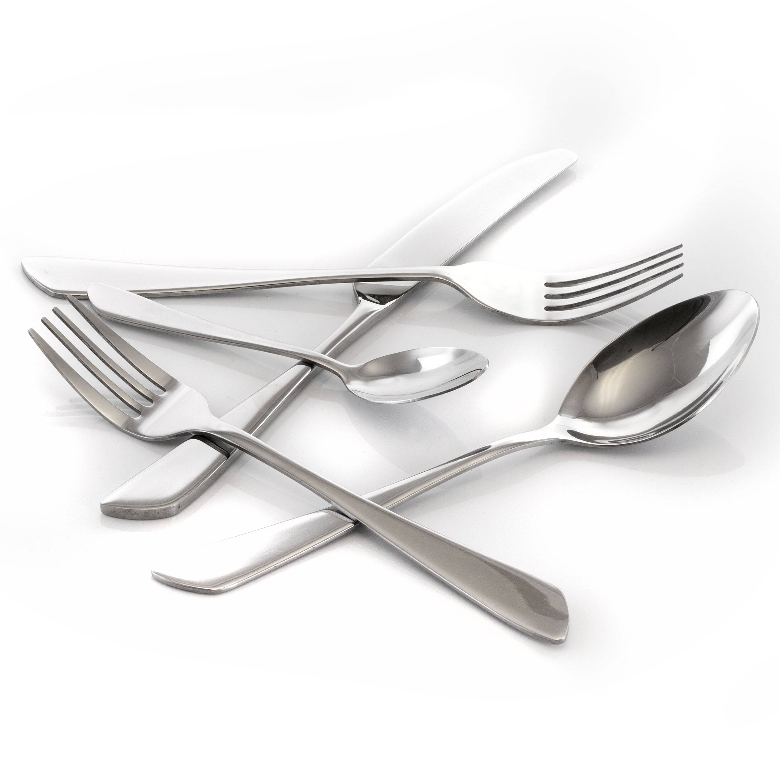 Alt View 1. MegaChef - MegaChef Gibbous 20 Piece Flatware Utensil Set, Stainless Steel Silverware Metal Service for 4 in Silver - Silver.