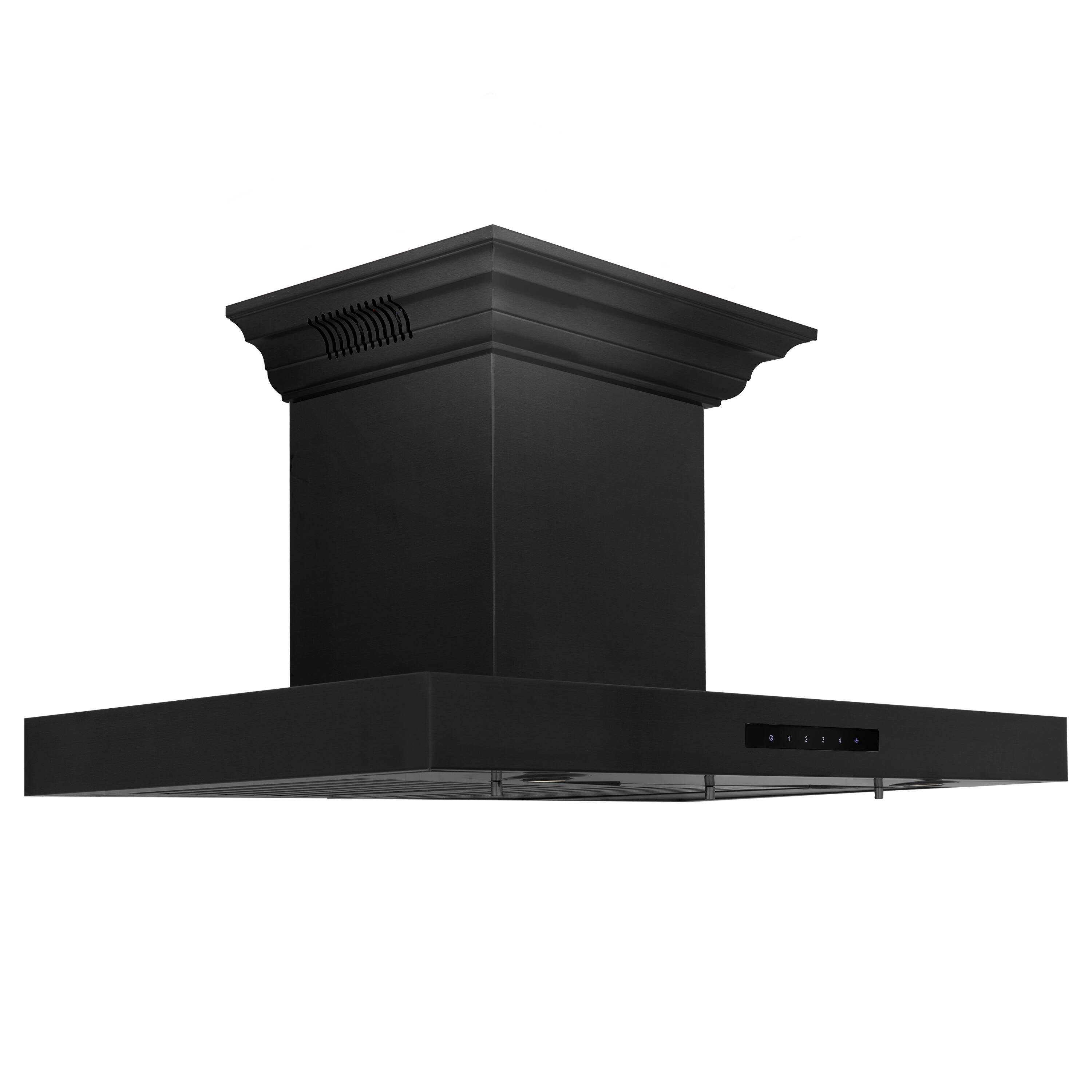 Alt View 1. ZLINE - 36 in. ZLINE CrownSound™Ducted Vent Wall Mount Range Hood in Black Stainless Steel with Built-in Bluetooth Speakers - Black Stainless Steel.