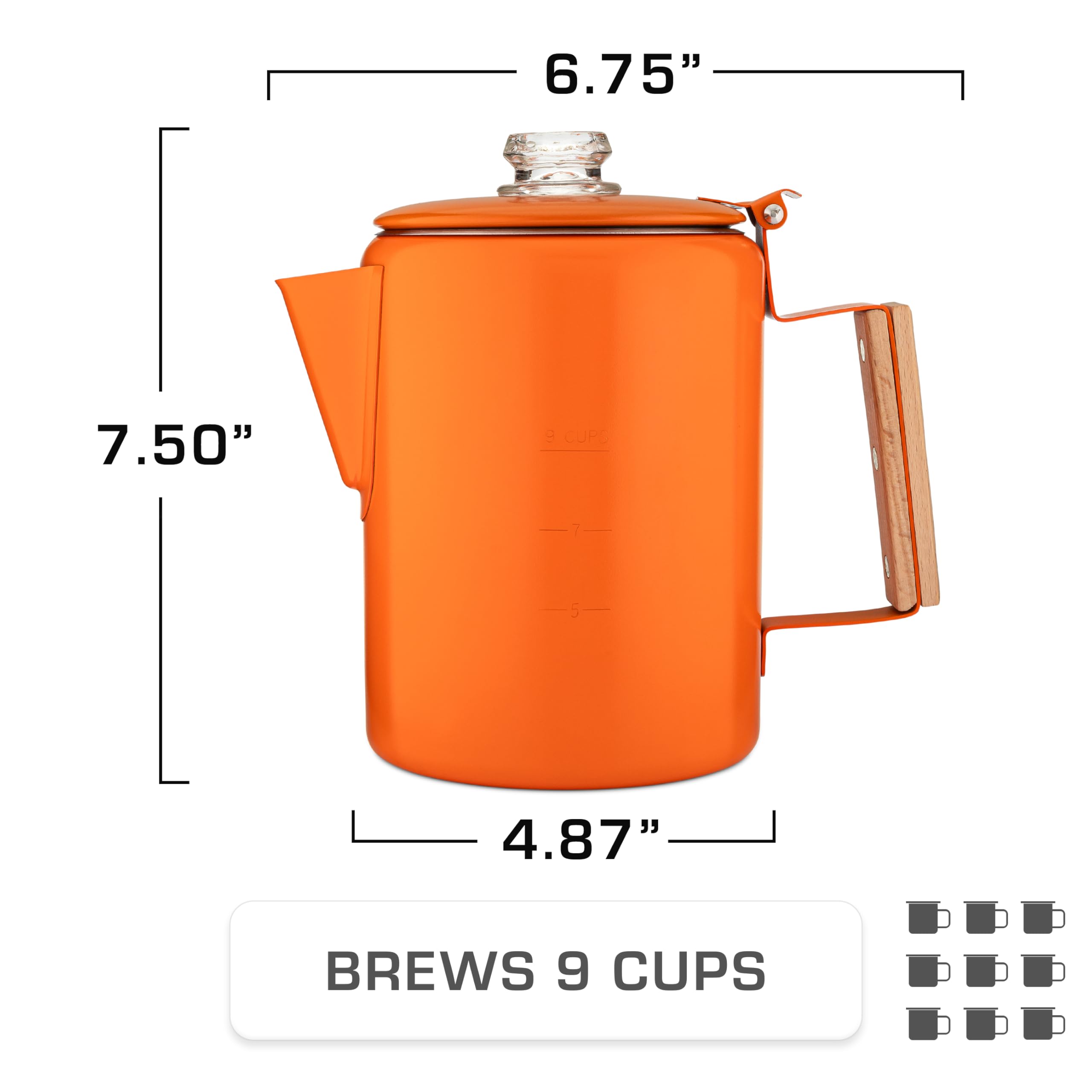 6.75"  
7.50"  
4.87"  
BREWS 9 CUPS