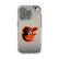 Front. Keyscaper - Baltimore Orioles Linen Logo iPhone Clear Case - 16e - Multicolor.