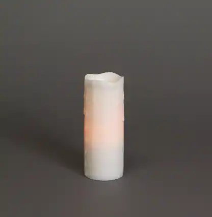 Front. BreeBe - LED Dripping Wax Pillar Candles (Set of 3) - White.