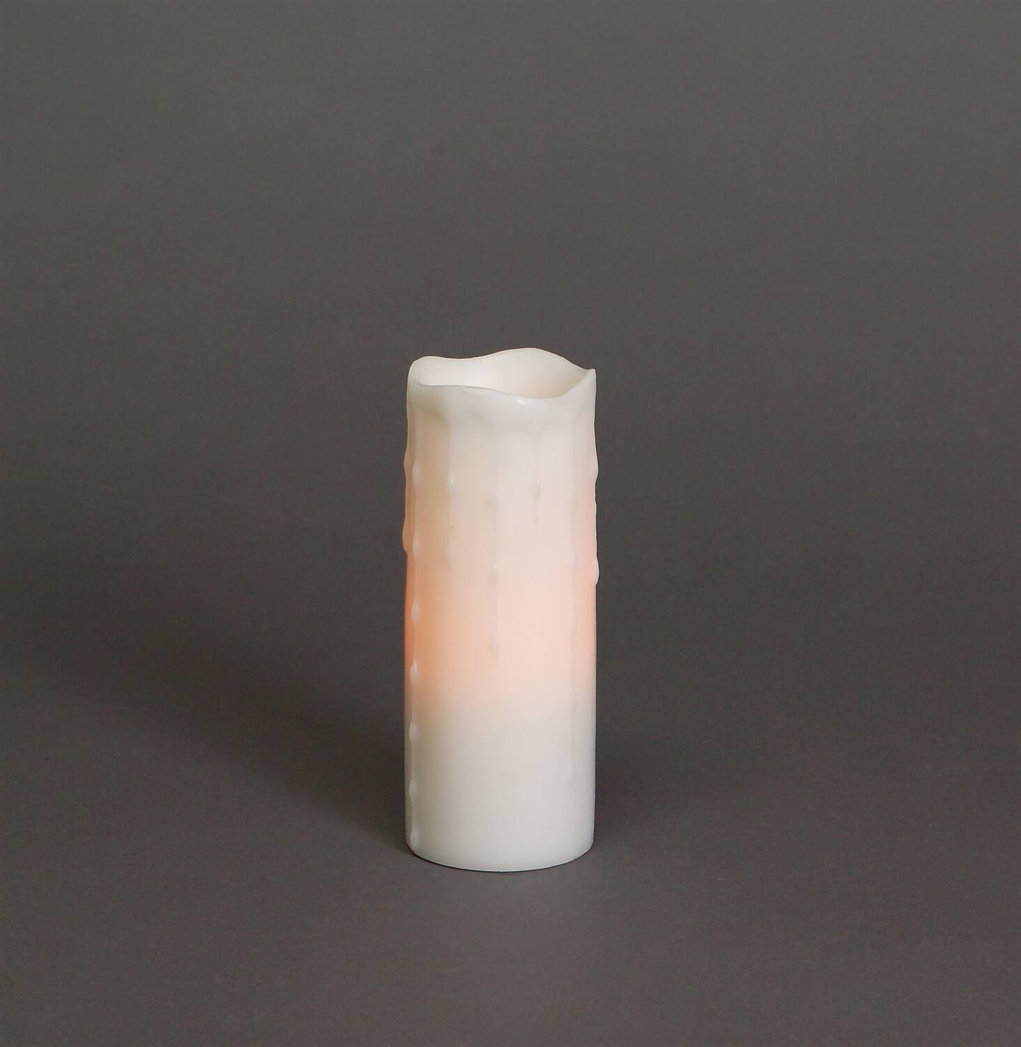 Front. BreeBe - LED Dripping Wax Pillar Candles (Set of 3) - White.