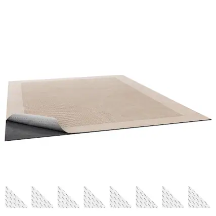 Front. VEVOR - Rug Pad 10 x 14 ft, Non-slip Carpet Area Pad, Rug Mat Padding with Dual Surface Felt Cushion & Rubber Gripper - Light Gray.