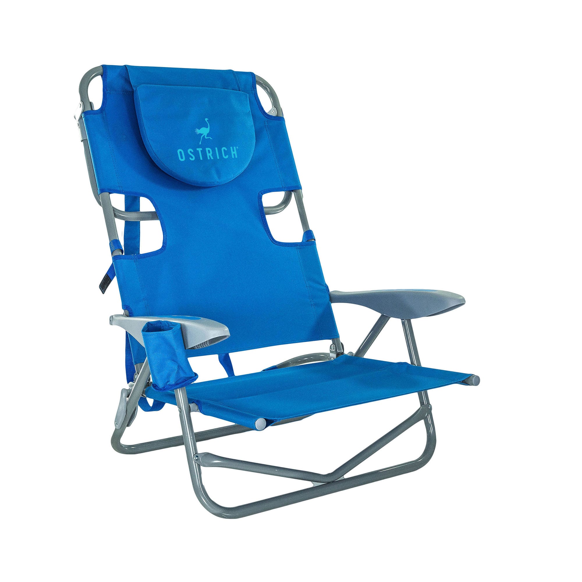 Ostrich - The Heavy-Duty Backpacker Portable Reclining Beach Camping Chair - Blue
