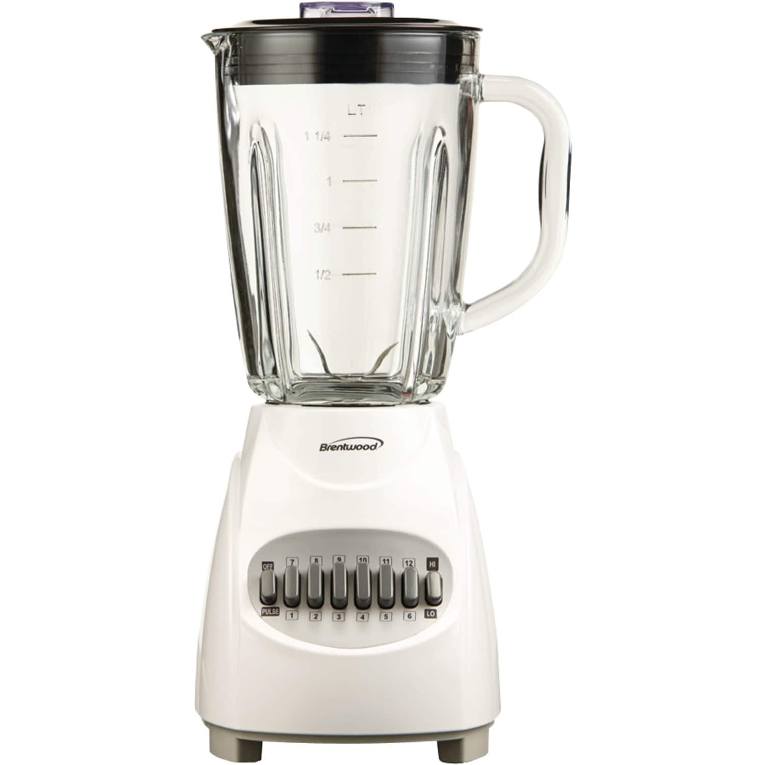 Brentwood - Jb-920w 42-ounce 12-speed + Pulse Electric Blender With Glass Jar - White