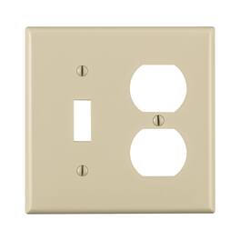 Leviton - 2 gang Thermoplastic Nylon Duplex/Toggle Wall Plate 1 pk - Light Almond