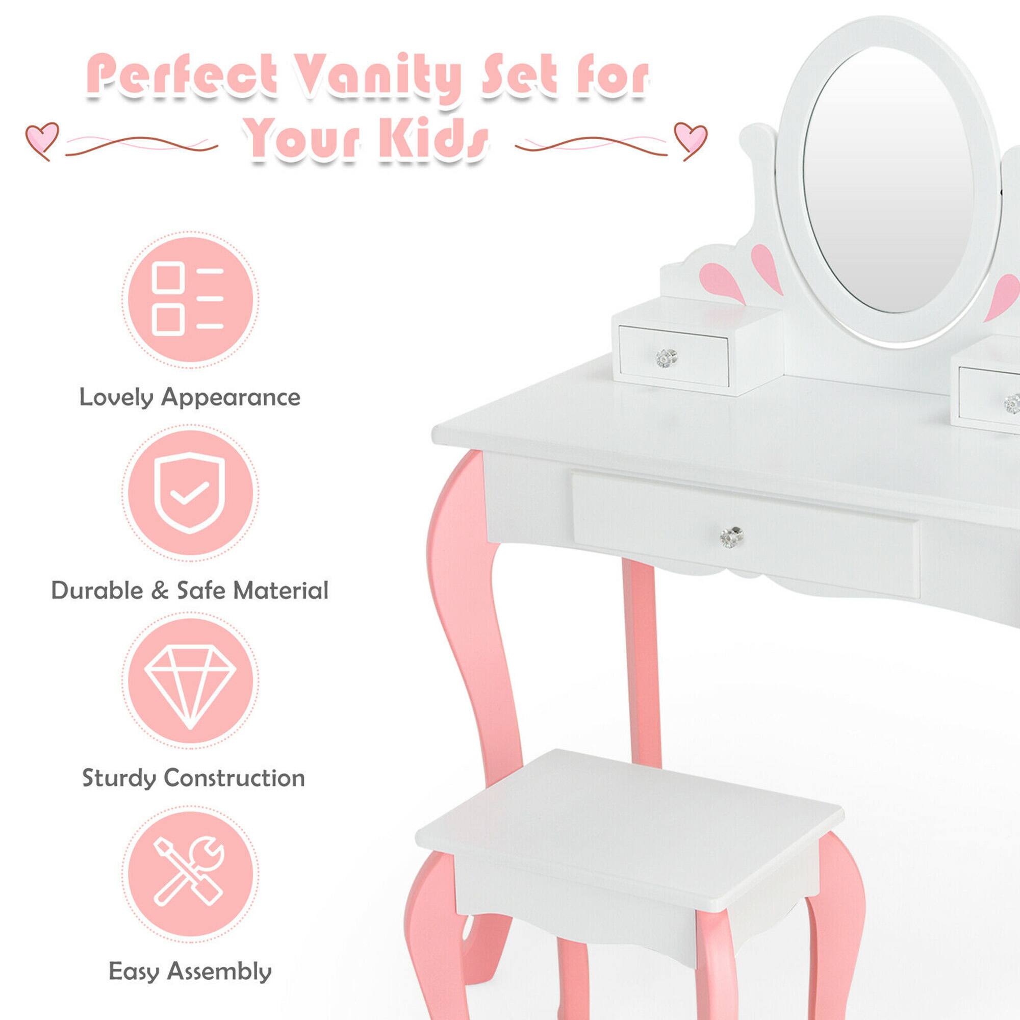 Perfect Vanity Set for Your Kids

- Lovely Appearance
- Durable & Safe Material
- Sturdy Construction
- Easy Assembly