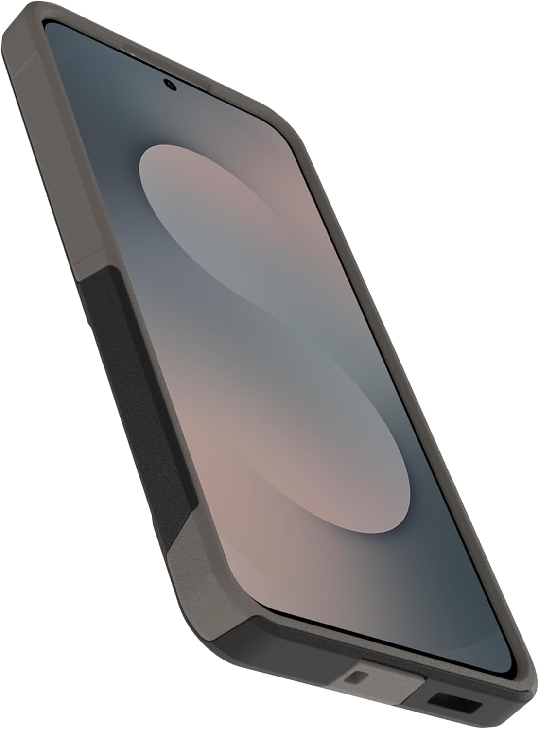 Left. OtterBox - OtterBox - Commuter Series Hard Shell for Galaxy S25 FE - Midnight Cashew (Black & Grey).