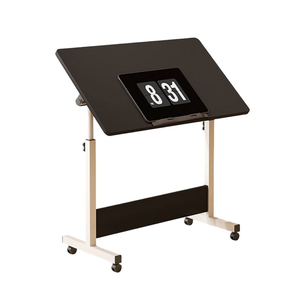 Front. Homhougo - Mobile Standing Desk with Wheels - Adjustable Height Sit-Stand Desk for Small Spaces & Home Office - Black.