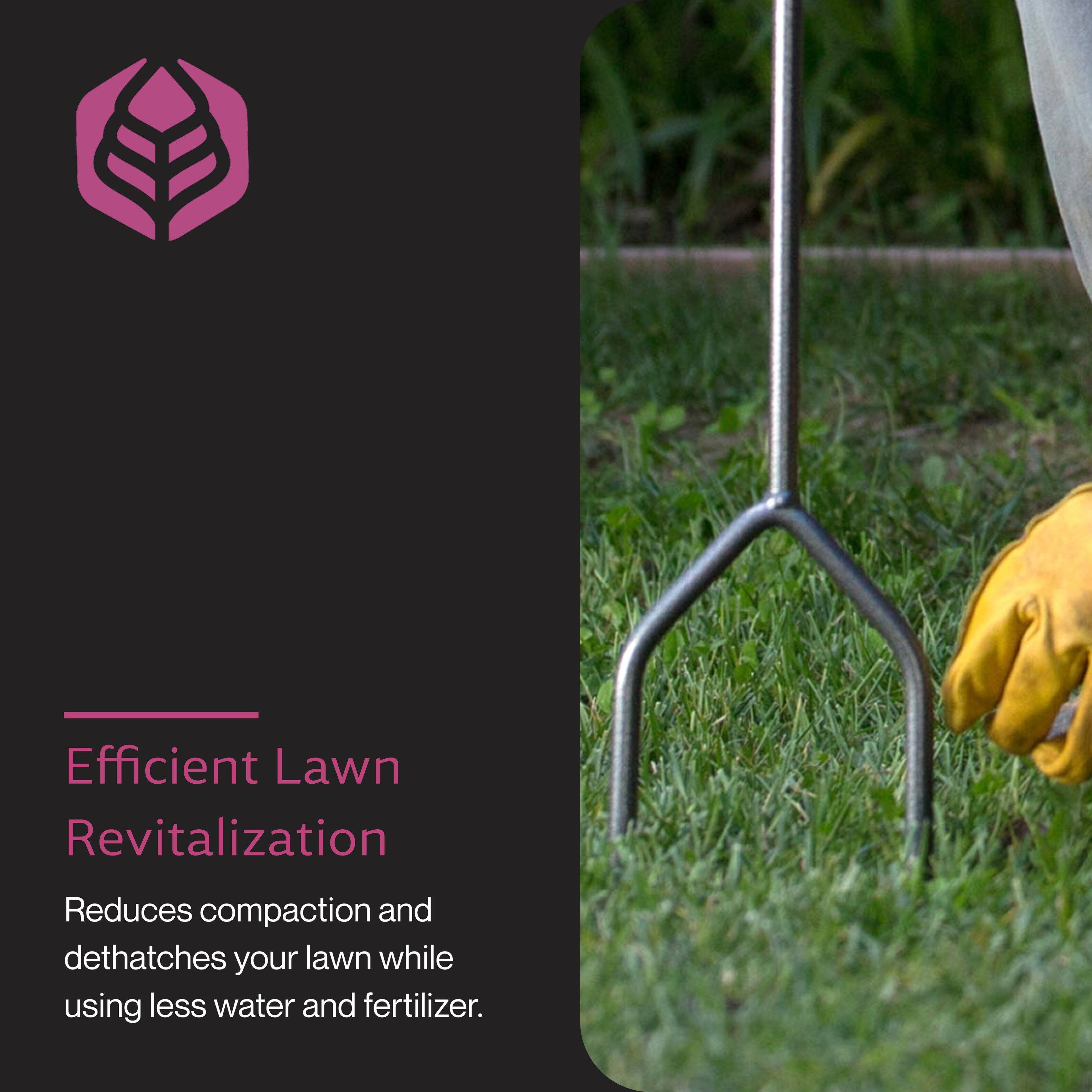 Efficient Lawn Revitalization  
Reduces compaction and dethatches your lawn while using less water and fertilizer.