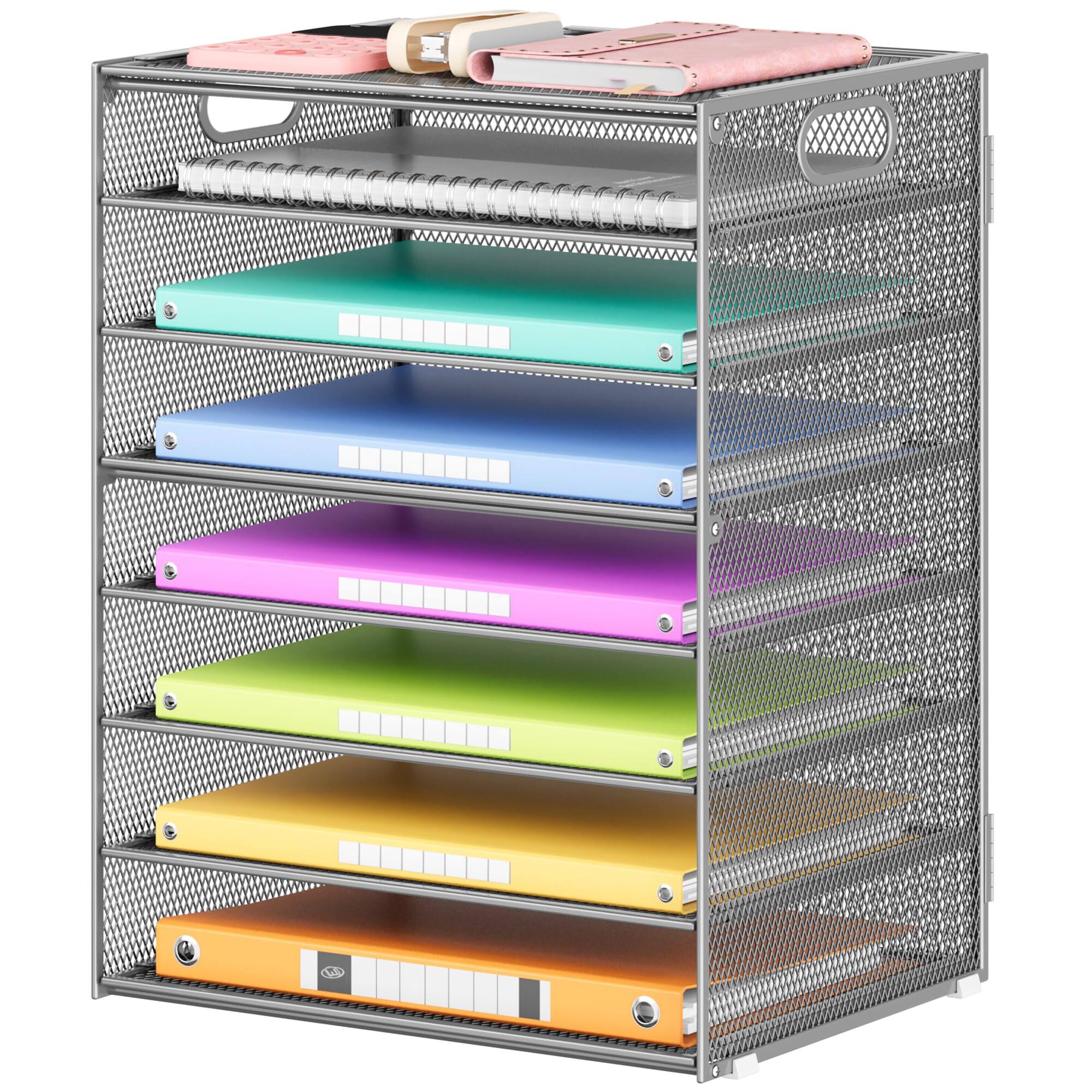 8-tier With Handle - Silver-12.7" x 9.2" x 16.5"