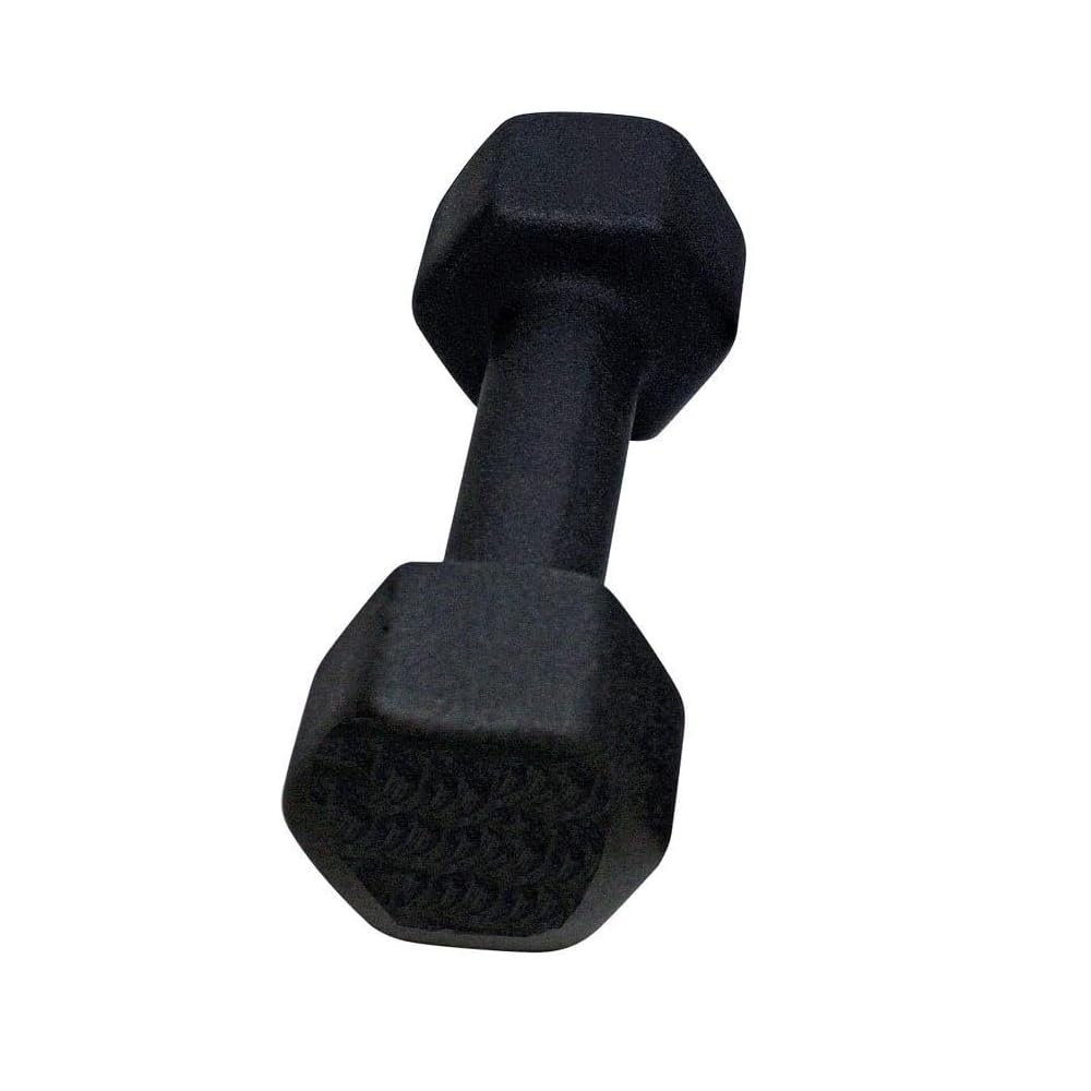 Angle. Amber Sporting Goods - Neoprene Dumbbell, Single Weight for Strength Training 6lb - Black.
