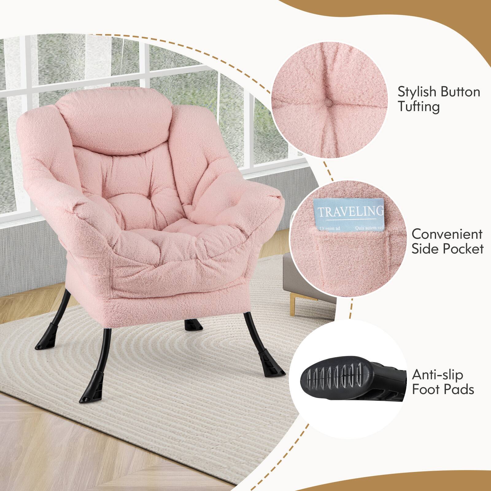 Stylish Button Tufting  
Convenient Side Pocket  
Anti-slip Foot Pads