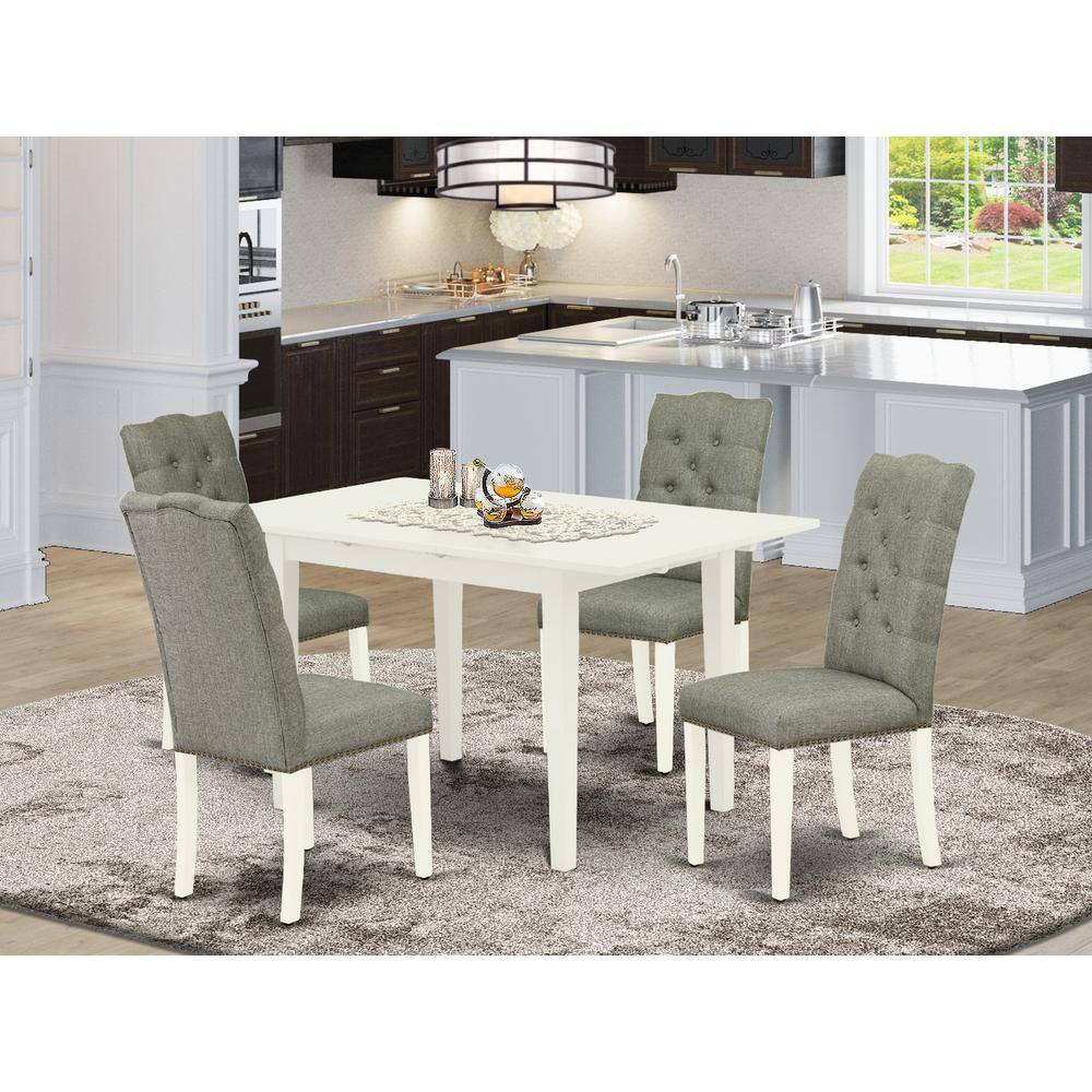 Left. East West Furniture - Dining Table- Parson Chairs - Brown.