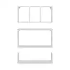 Front. TuHome - Trego Wall Shelves Set of 3, Modern Floating Shelves for Home Storage and Decoration of Living Rooms, Studios. - White.