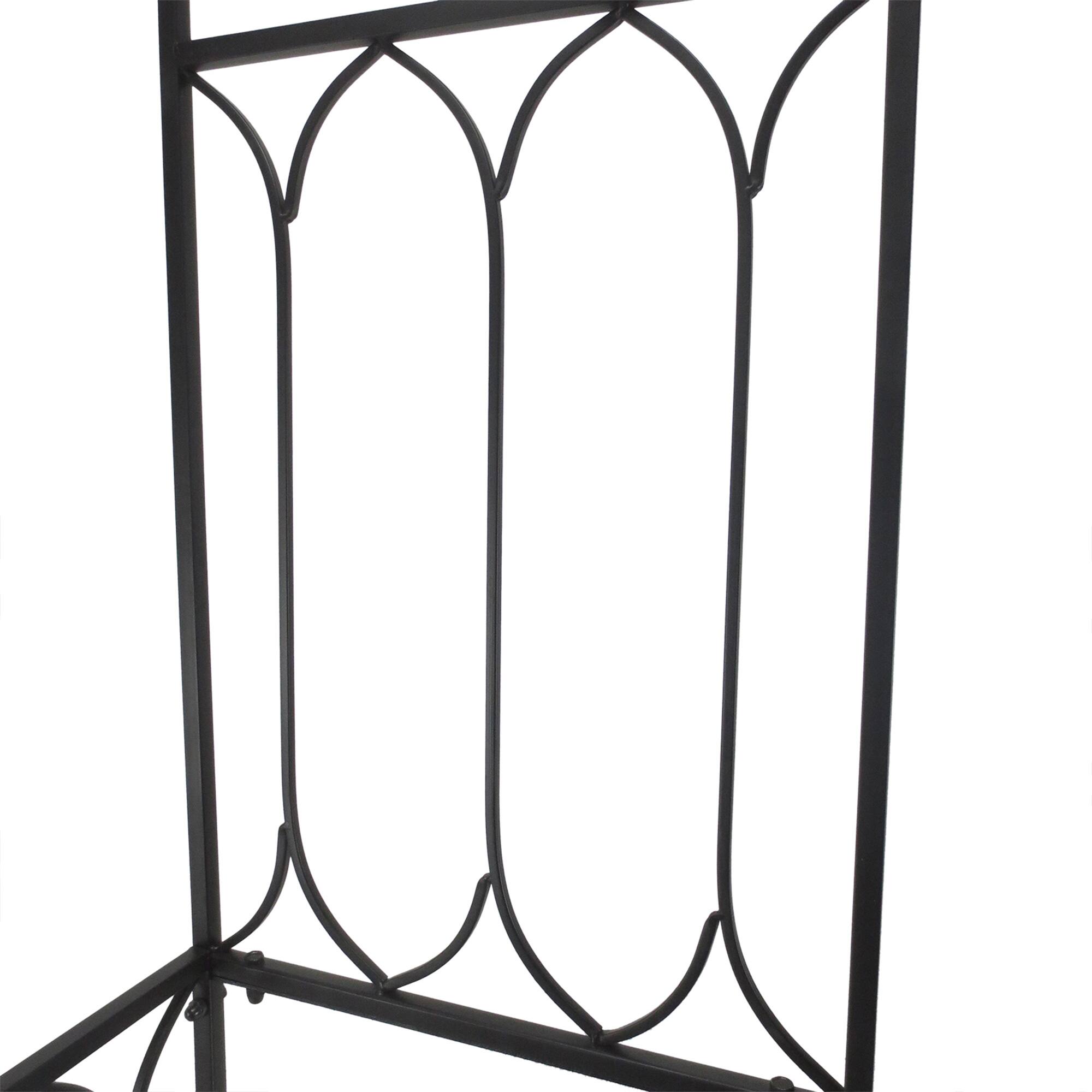 Alt View 8. Outsunny - Trellis Arbor Arch for Climbing Plants with Garden Bench, Grow Grapes and Vines, Decorative Seating - Black.